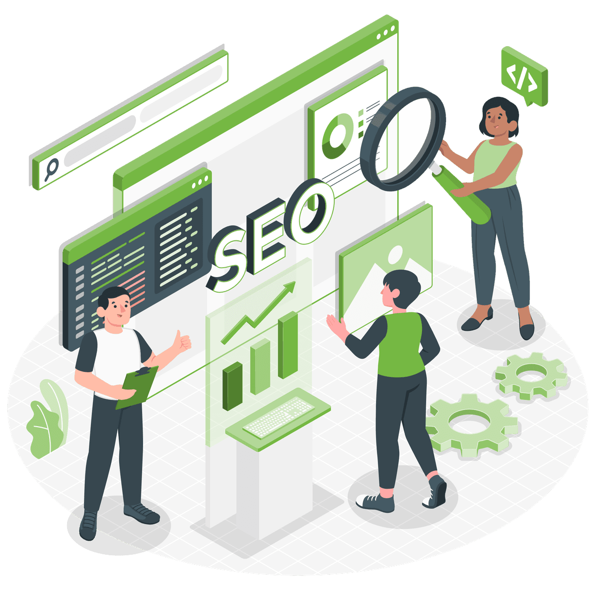 SEO Growth Chart showing increasing traffic and rankings